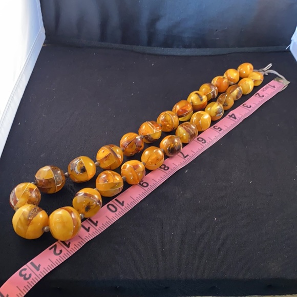 Pawn rare Zuni inlayed Amber necklace - Picture 5 of 6
